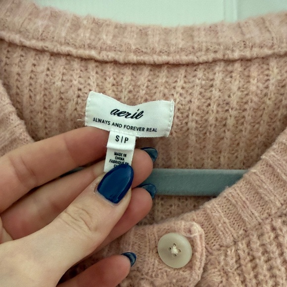 Aerie Pink Button-Up Cardigan - Picture 2 of 5